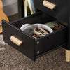 SoBuy FBT95-SCH Mesa Auxiliar Mesita de Noche con 3 Cajones Negro