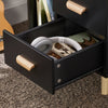 SoBuy FBT95-SCHx2 Set de 2 Mesas Auxiliars Mesita de Noche con 3 Cajones Negro
