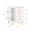 SoBuy FBT95-W Mesita de Noche con 3 cajones y 3 Estantes Blanco