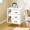 SoBuy FBT95-W Mesita de Noche con 3 cajones y 3 Estantes Blanco