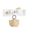 SoBuy FHK35-W Perchero de Pared con 3 Ganchos y 3 Compartimentos Blanco