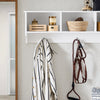 SoBuy FHK35-W Perchero de Pared con 3 Ganchos y 3 Compartimentos Blanco