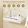 SoBuy FHK38-W Estantes de Pared con tira LED Perchero de pared con 2 cajones Blanco