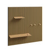 SoBuy FHK40-N Estantería de Pared Flotante de Roble con 2 Estantes y 3 Ganchos Natural 120x19x120 cm