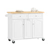 SoBuy FKW100-WN Carrito de Cocina con 2 cajones y 3 Puertas Blanco