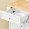 SoBuy FKW100-WN Carrito de Cocina con 2 cajones y 3 Puertas Blanco