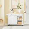 SoBuy FKW100-WN Carrito de Cocina con 2 cajones y 3 Puertas Blanco