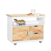 SoBuy FKW107-II-WN Carrito Auxiliar de Cocina con 2 Estantes y 1 Puerta