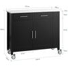 SoBuy FKW108-SCHCarrito de Cocina con Ruedas con 2 Puertas y 2 cajónes Negro