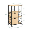SoBuy FKW111-N Carrito Auxiliar Cocina con Ruedas Madera Natural y Metal Negro 89x53x37cm