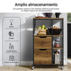 SoBuy FKW111-PF Carro con Ruedas y 3 cajones y 3 Estantes Madera Vintage