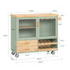SoBuy FKW114-GR Carrito Auxiliar de Cocina con 2 cajones y 2 Puertas Verde