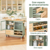 SoBuy FKW114-GR Carrito Auxiliar de Cocina con 2 cajones y 2 Puertas Verde