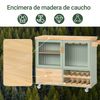 SoBuy FKW114-GR Carrito Auxiliar de Cocina con 2 cajones y 2 Puertas Verde