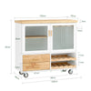 SoBuy FKW114-WN Carrito de Cocina Isla de Cocina con Ruedas Blanco y Natural 109×40×92cm