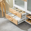 SoBuy FKW114-WN Carrito de Cocina Isla de Cocina con Ruedas Blanco y Natural 109×40×92cm