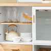 SoBuy FKW114-WN Carrito de Cocina Isla de Cocina con Ruedas Blanco y Natural 109×40×92cm