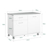 SoBuy FKW117-W Isla de Cocina con 1 Cajón y 2 Puertas 120 x 56 x 90 cm Blanco