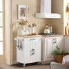 SoBuy FKW119-WN Carrito Auxiliar de Cocina con 2 Puertas 1 Cajón 1 Toallero