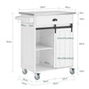SoBuy FKW121-W Carrito Auxiliar de Cocina con Puerta corrediza de Granero 1 Cajón 1 Toallero