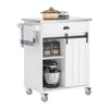 SoBuy FKW121-W Carrito Auxiliar de Cocina con Puerta corrediza de Granero 1 Cajón 1 Toallero