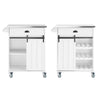 SoBuy FKW121-W Carrito Auxiliar de Cocina con Puerta corrediza de Granero 1 Cajón 1 Toallero
