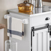 SoBuy FKW121-W Carrito Auxiliar de Cocina con Puerta corrediza de Granero 1 Cajón 1 Toallero