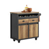 SoBuy FKW122-SCH Carrito Auxiliar de Cocina con 2 Cajones y 2 Puertas