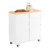 SoBuy FKW124-WN Carrito Auxiliar de Cocina con 2 Cajones y 2 Puertas