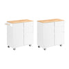SoBuy FKW124-WN Carrito Auxiliar de Cocina con 2 Cajones y 2 Puertas