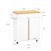 SoBuy FKW125-WN Carrito de Cocina con 1 Cajón y 2 Puertas 1 Toallero 74 x 40 x 85 cm