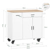 SoBuy FKW126-WN Carro Multiusos de Servicio con 3 puertas y 1 Toallero Blanco 105 x 46 x 92 cm