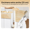 SoBuy FKW129-WN Carro de Cocina con Ruedas Isla de Cocina con Encimera Extensible