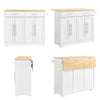 SoBuy FKW129-WN Carro de Cocina con Ruedas Isla de Cocina con Encimera Extensible