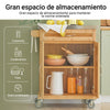 SoBuy FKW13-N Carrito de Servir con 2 Puertas y 1 cajón color madera natural
