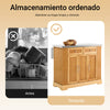 SoBuy FKW130-N Isla de Cocina con Ruedas con Superficie de Trabajo Extensible