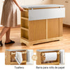 SoBuy FKW130-N Isla de Cocina con Ruedas con Superficie de Trabajo Extensible