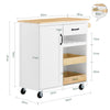 SoBuy FKW131-WN Carrito de Cocina Armario auxiliar con Rueda 92x42x87 cm Blanco