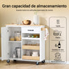 SoBuy FKW131-WN Carrito de Cocina Armario auxiliar con Rueda 92x42x87 cm Blanco