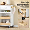 SoBuy FKW131-WN Carrito de Cocina Armario auxiliar con Rueda 92x42x87 cm Blanco