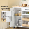 SoBuy FKW131-WN Carrito de Cocina Armario auxiliar con Rueda 92x42x87 cm Blanco