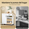 SoBuy FKW131-WN Carrito de Cocina Armario auxiliar con Rueda 92x42x87 cm Blanco