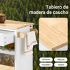 SoBuy FKW131-WN Carrito de Cocina Armario auxiliar con Rueda 92x42x87 cm Blanco