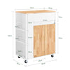 SoBuy FKW132-WN Carrito de Cocina Armario auxiliar con Rueda 70 x 40 x 90 cm Blanco