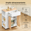 SoBuy FKW132-WN Carrito de Cocina Armario auxiliar con Rueda 70 x 40 x 90 cm Blanco