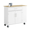 SoBuy FKW133-WN Carrito de Cocina Mueble Auxiliar con Ruedas y Encimera Blanco 99x40x85 cm