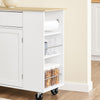 SoBuy FKW133-WN Carrito de Cocina Mueble Auxiliar con Ruedas y Encimera Blanco 99x40x85 cm