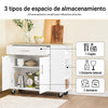 SoBuy FKW133-WN Carrito de Cocina Mueble Auxiliar con Ruedas y Encimera Blanco 99x40x85 cm