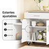 SoBuy FKW133-WN Carrito de Cocina Mueble Auxiliar con Ruedas y Encimera Blanco 99x40x85 cm