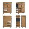 SoBuy FKW134-N Carrito Auxiliar de Cocina con 3 Puertas y 1 Cajón Vintage Marrón 67x88x37cm